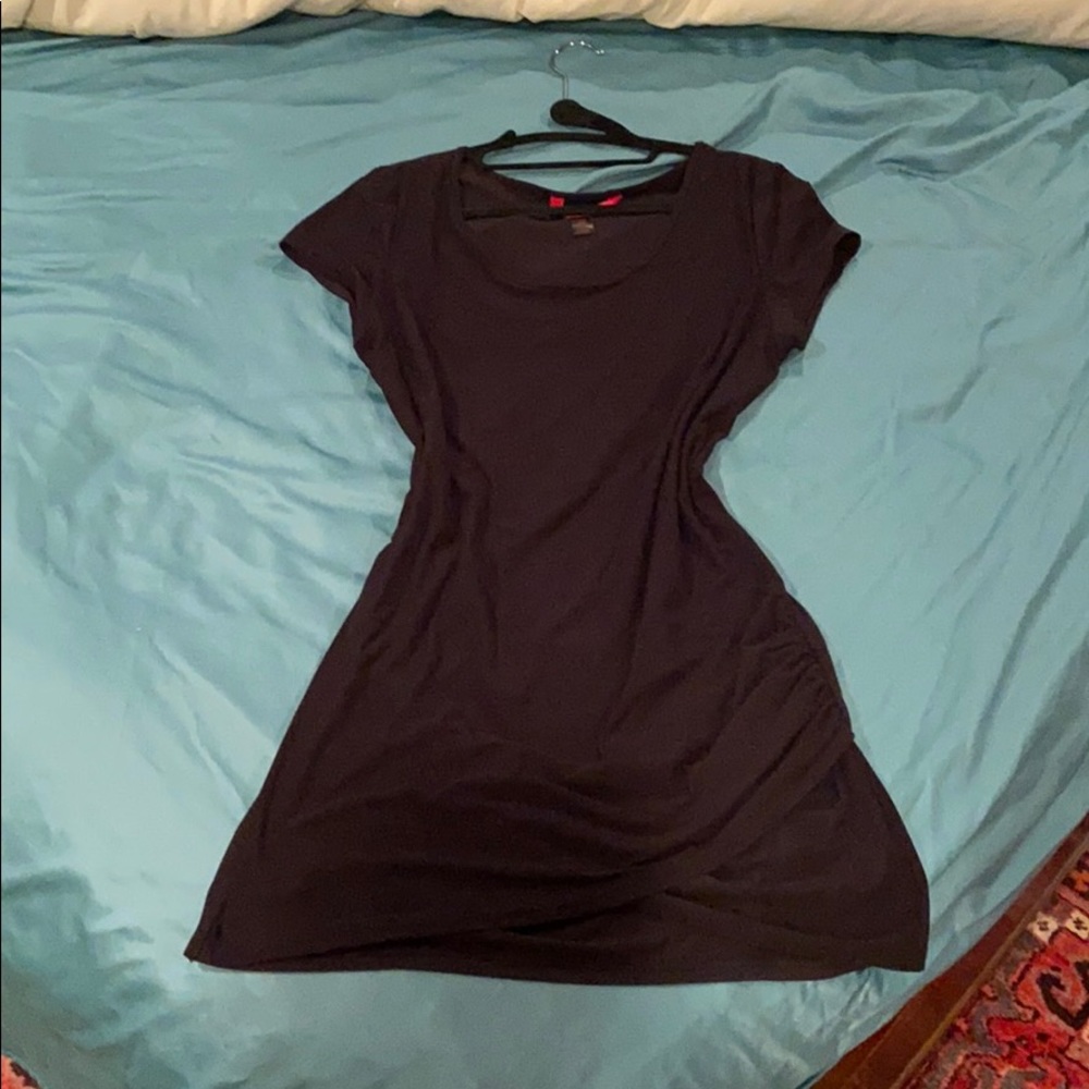 Black tulip hem body con dress